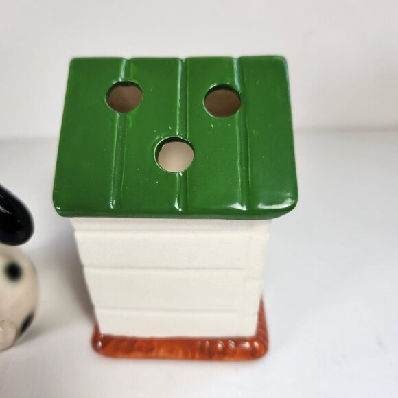 Vintage Pencil Sharpener & Holder MCM Dog & Doghouse Bone China Made In Japan - Picture 7 of 12